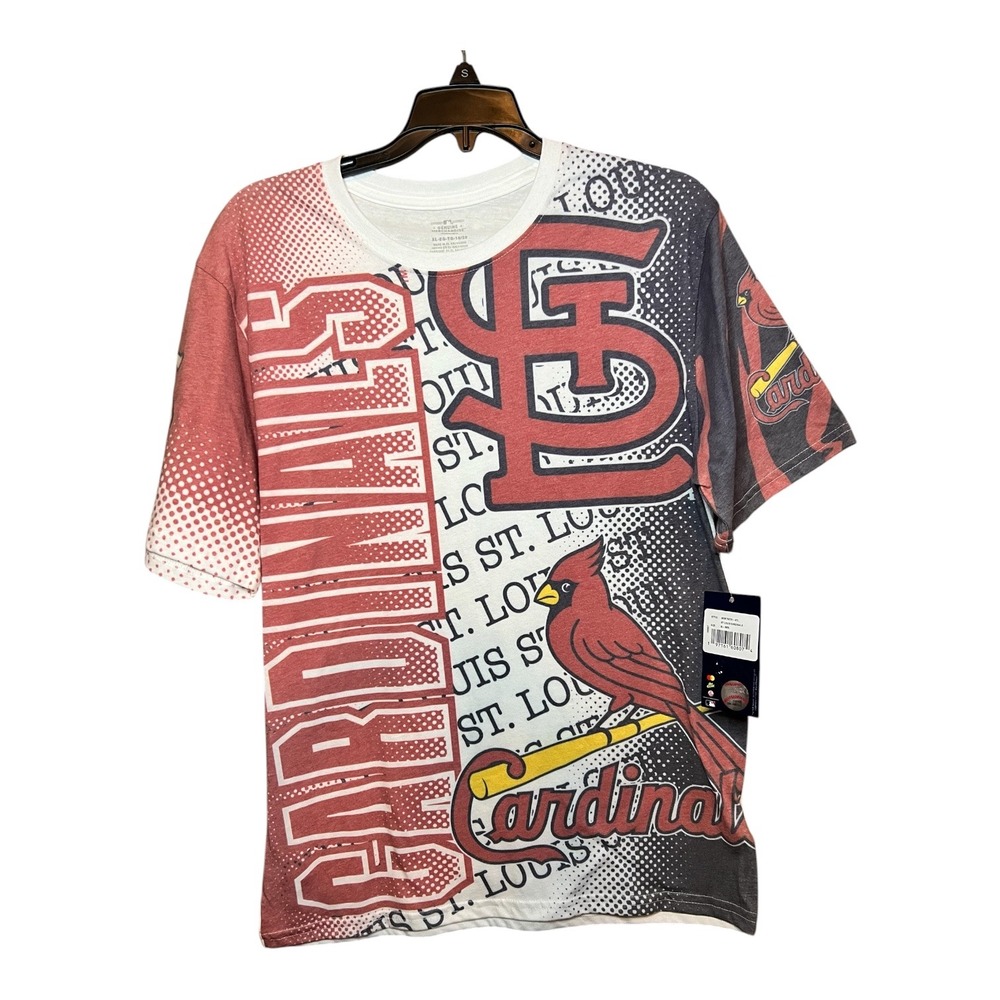 MLB St Louis Cardinals Kids XL‎ 18/20 All Over Print Graphic T-Shirt New NWT